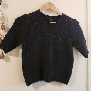 Theory cropped navy flecked sweater